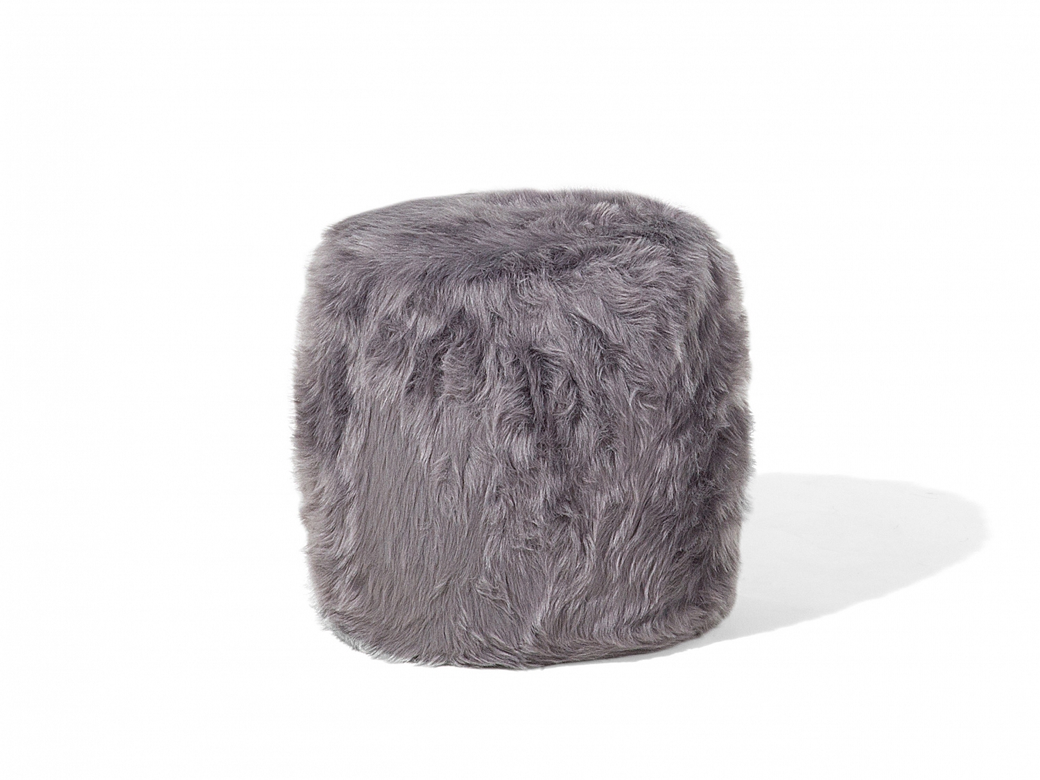 Ottoman Living Room Stool Pouffe Round Fluffy Shaggy Grey | eBay