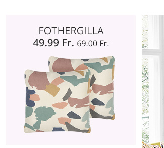Beiges Zierkissen 2er Set mit abstraktem, buntem Fleckenmotiv