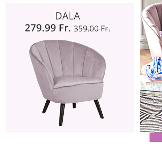 Gepolsterter Sessel aus Samtstoff in zartem Rosa mit Sitzfläche in Muschelform